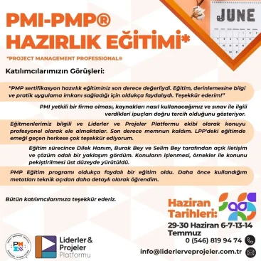 Proje Yönetimi Eğitimi PMP Sertifikası Sınavı Hazırlık Eğitimi